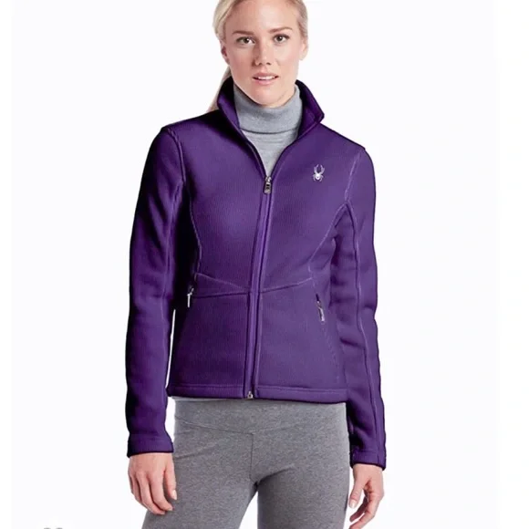Purple Spyder Sweater/Jacket-Fleece Lining-Size Small-Zip up - Picture 3 of 6